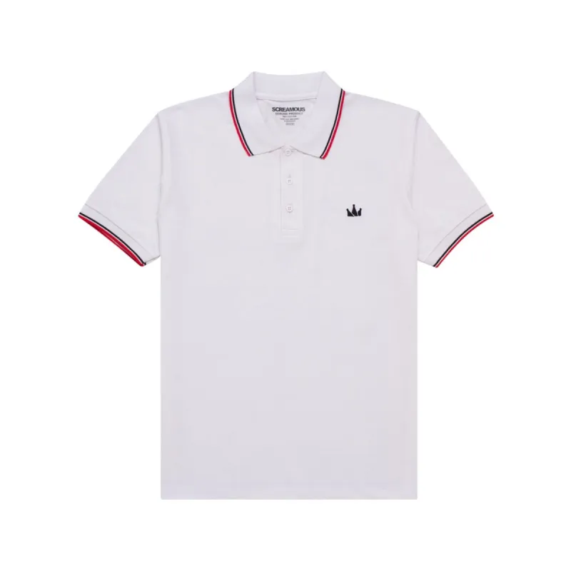 Polo Shirt CROWN LINE BLACK WHITE made by Screamous