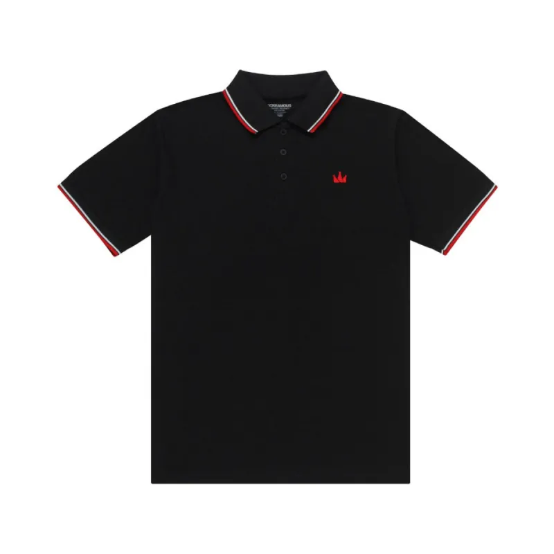 Polo Shirt CROWN LINE RED BLACK made by Screamous