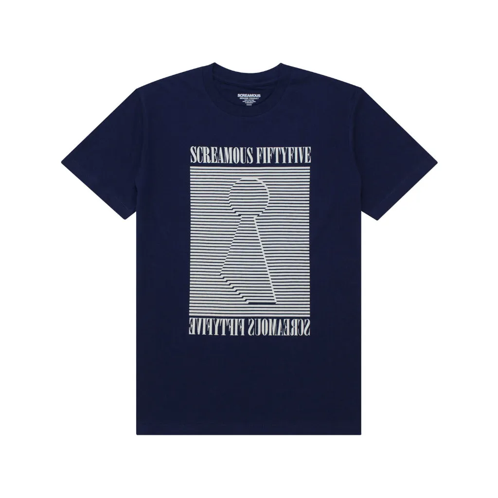 T-Shirt LINES NAVY BLUE sold by Screamous product image thumbnail 5