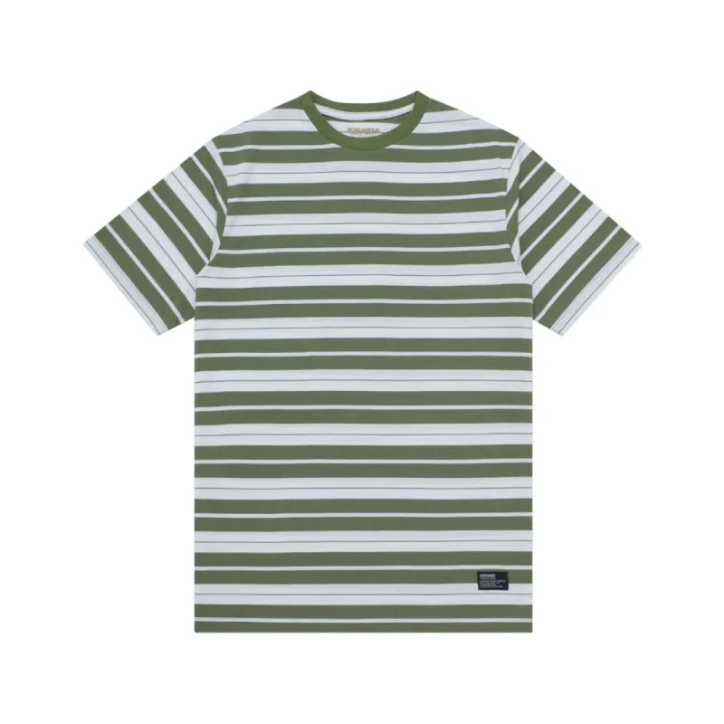 T-Shirt Stripe FILBERT GREEN WHITE sold by Screamous