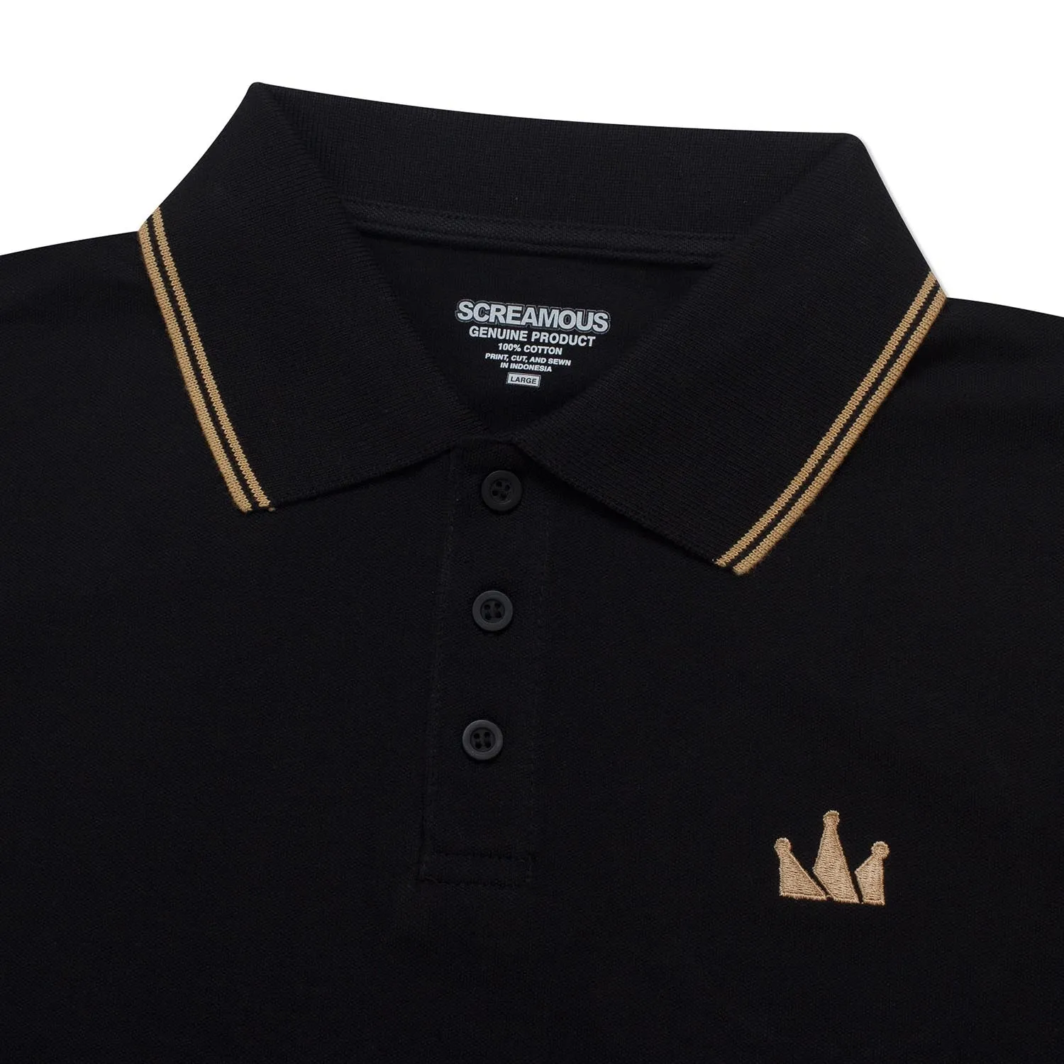 Polo Shirt CROWN LINE GOLD BLACK sold by Screamous product image thumbnail 2