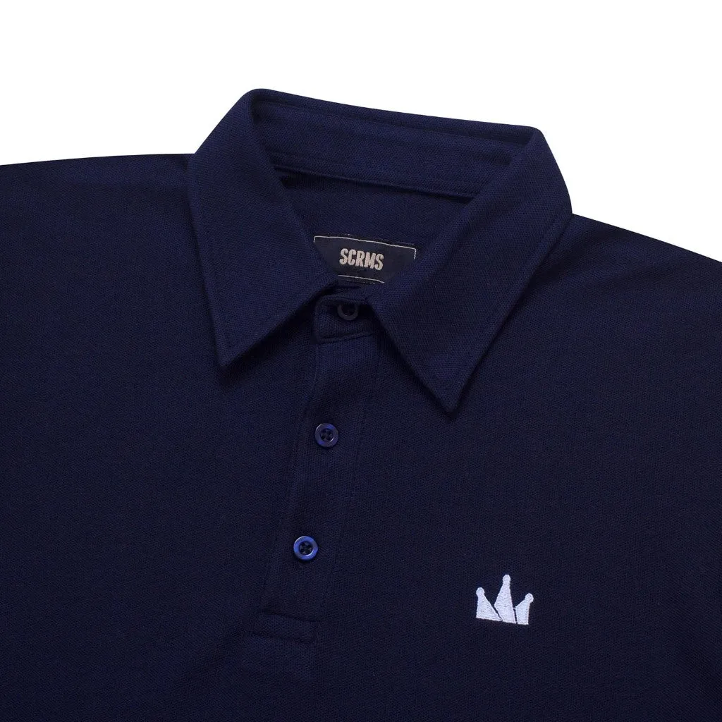 Polo Shirt CROWN WHITE NAVY BLUE sold by Screamous product image thumbnail 2