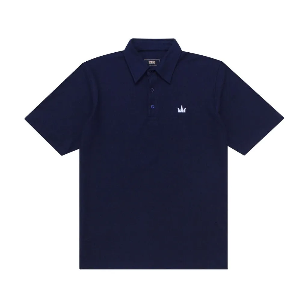 Polo Shirt CROWN WHITE NAVY BLUE sold by Screamous