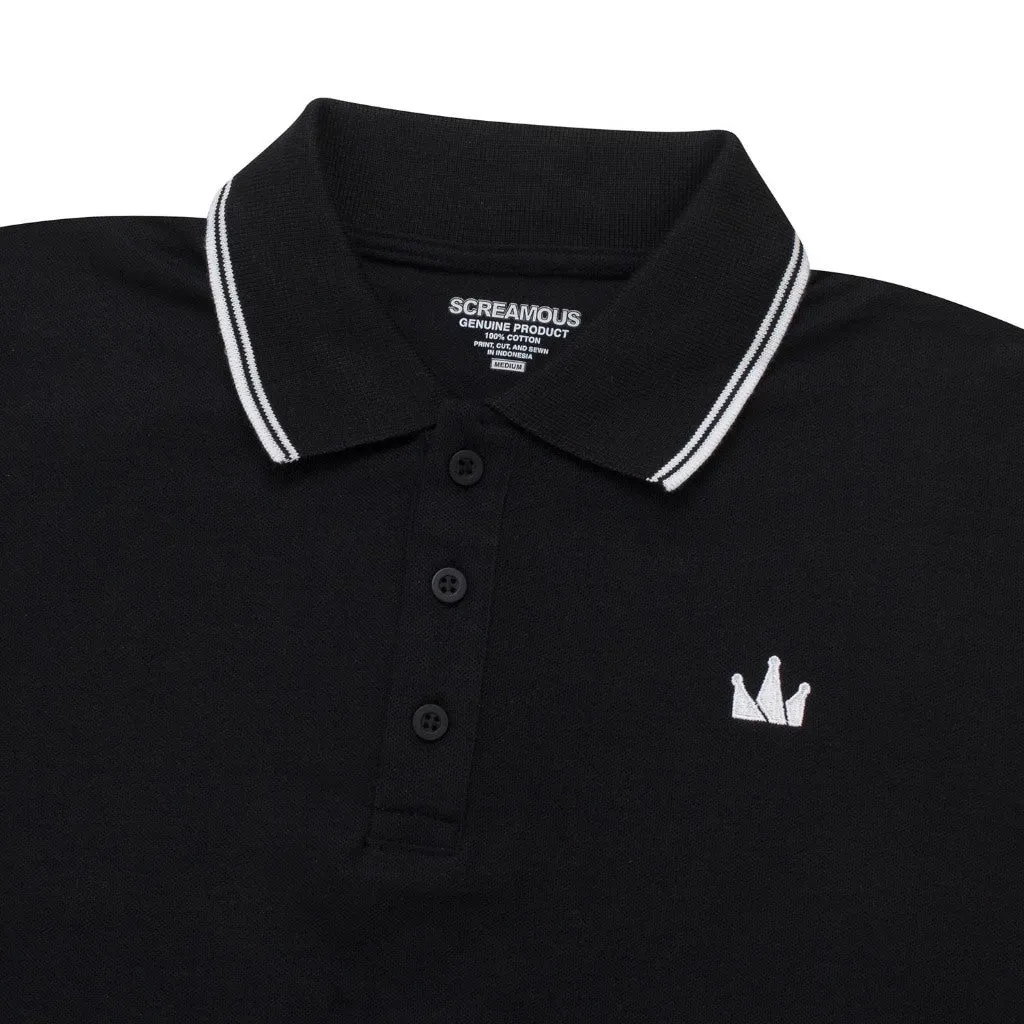 Polo Shirt CROWN LINE WHITE BLACK sold by Screamous product image thumbnail 2