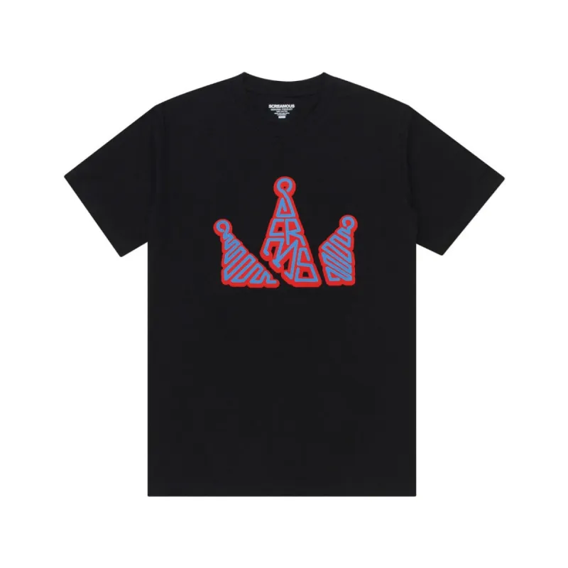 T-Shirt CROWN CURVED BLACK sold by Screamous