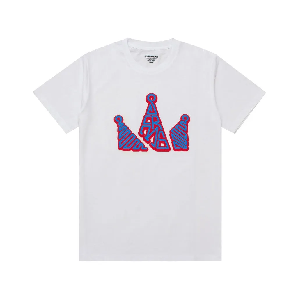 T-Shirt CROWN CURVED WHITE sold by Screamous product image thumbnail 5