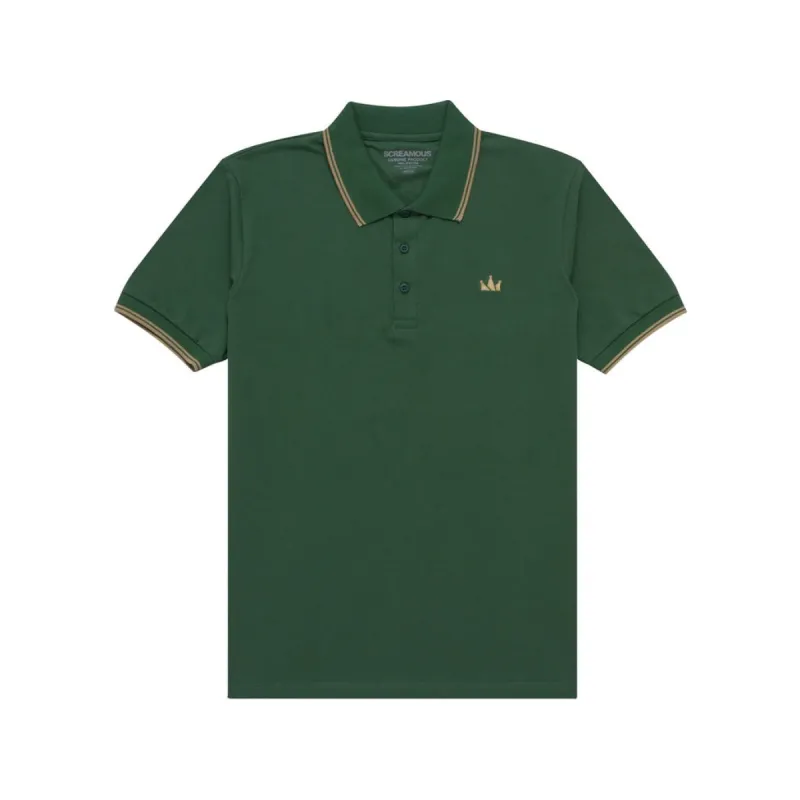 Polo Shirt CROWN LINE GOLD FOREST GREEN made by Screamous