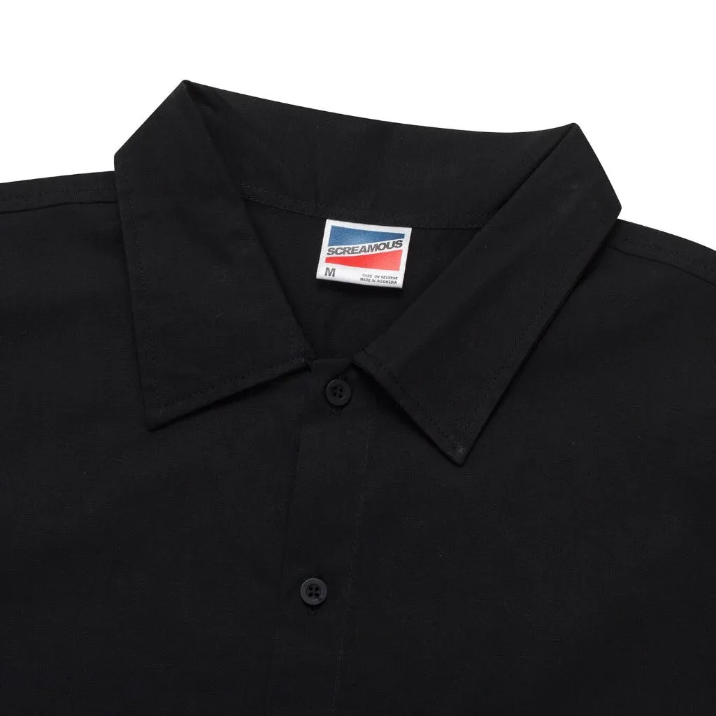 Shortsleeve Shirt Boxy Oversize Spread Collar QILLE BLACK sold by Screamous product image thumbnail 2