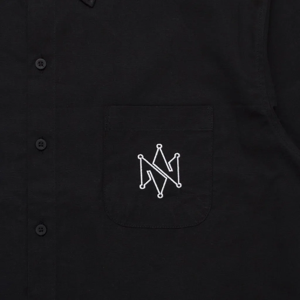 Shortsleeve Shirt Boxy Oversize Spread Collar QILLE BLACK sold by Screamous product image thumbnail 3