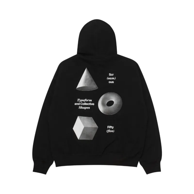 Pullover Hoodie OVERSIZED TYPEFORM and COLLECTIVE SHAPES GEOMETRY BLACK sold by Screamous