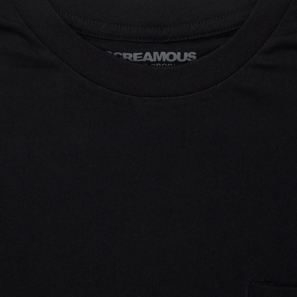 T-Shirt BASIC POCKET CROWN BLACK sold by Screamous product image thumbnail 3