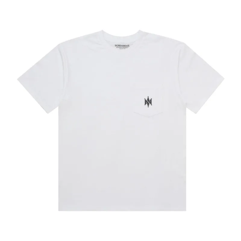 T-Shirt BASIC POCKET CROWN WHITE sold by Screamous
