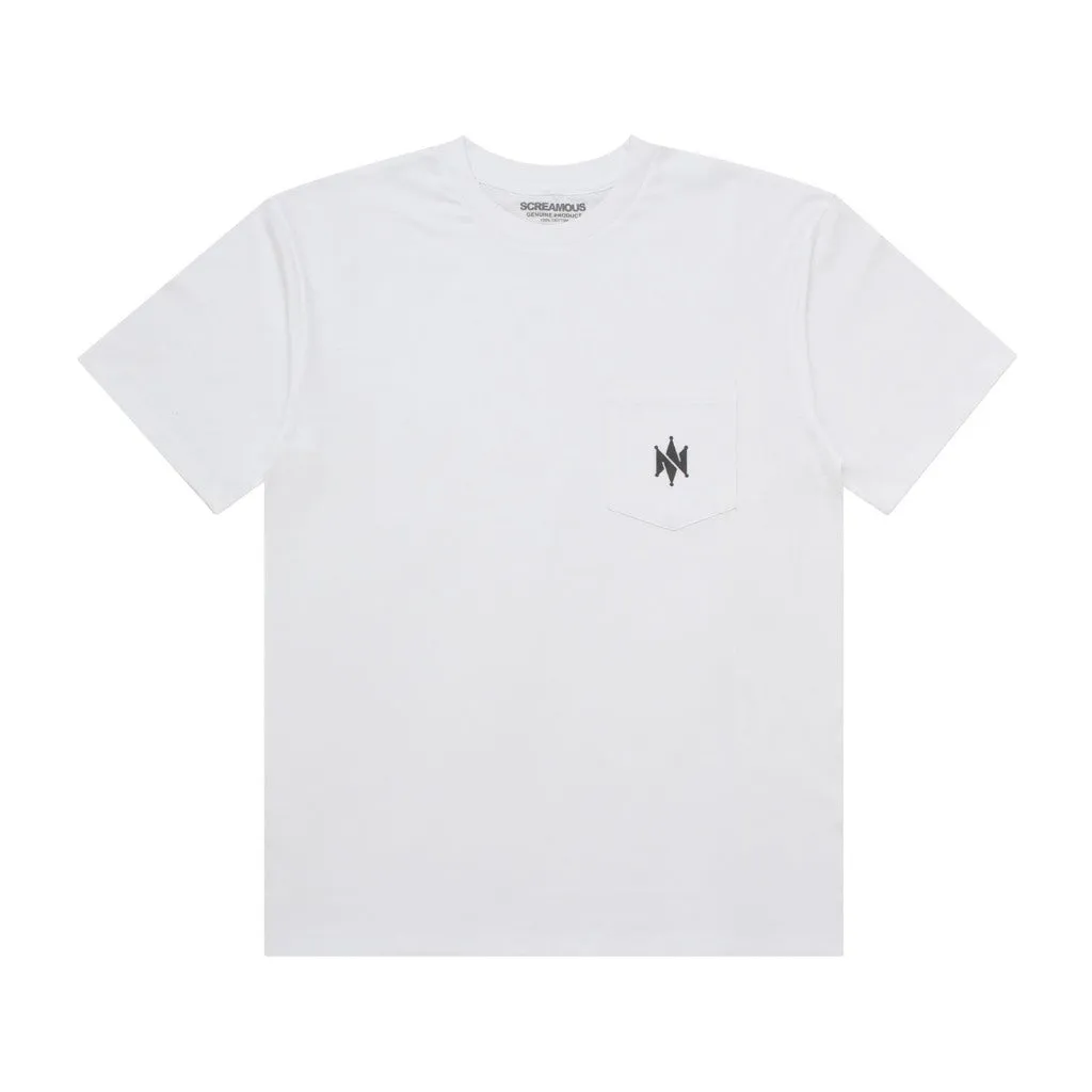 T-Shirt BASIC POCKET CROWN WHITE sold by Screamous product image thumbnail 5