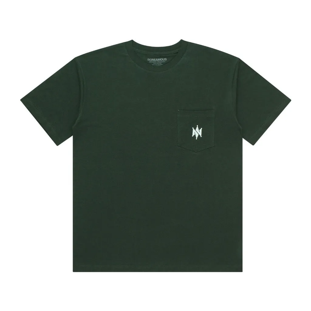 T-Shirt BASIC POCKET CROWN FOREST GREEN sold by Screamous