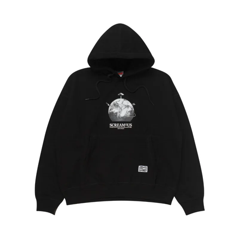 Pullover Hoodie OVERSIZED FIFTY FIVE and BEYOND AROUND THE WORLD BLACK made by Screamous