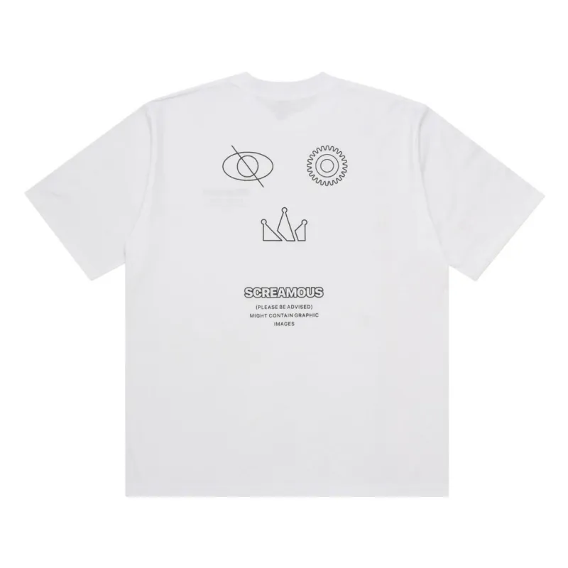 T-Shirt OVERSIZE OUTLINE SKULL WHITE sold by Screamous