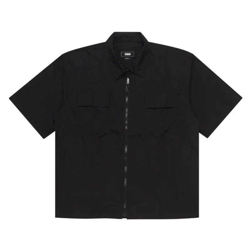 WindShirt Short Sleeve Oversize MELVIC BLACK sold by Screamous