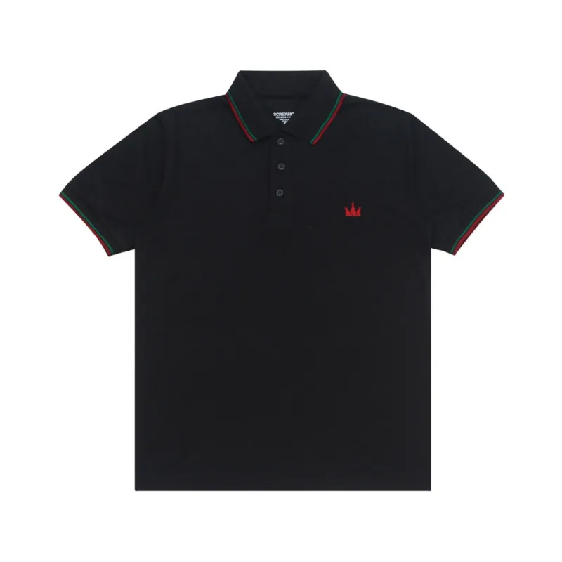 Polo Shirt CROWN LINE MAROON BLACK sold by Screamous