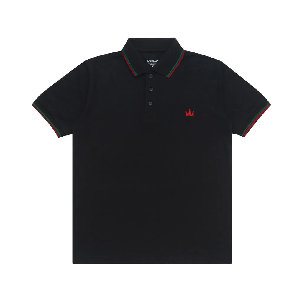 Polo Shirt CROWN LINE MAROON BLACK sold by Screamous