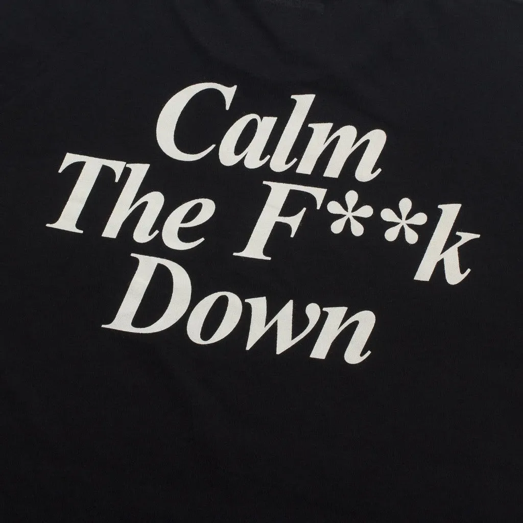 T-Shirt CALM DOWN BLACK sold by Screamous product image thumbnail 4