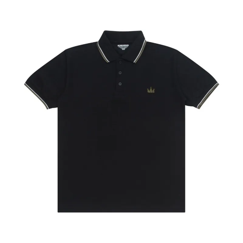 Polo Shirt CROWN LINE OLIVE BLACK made by Screamous
