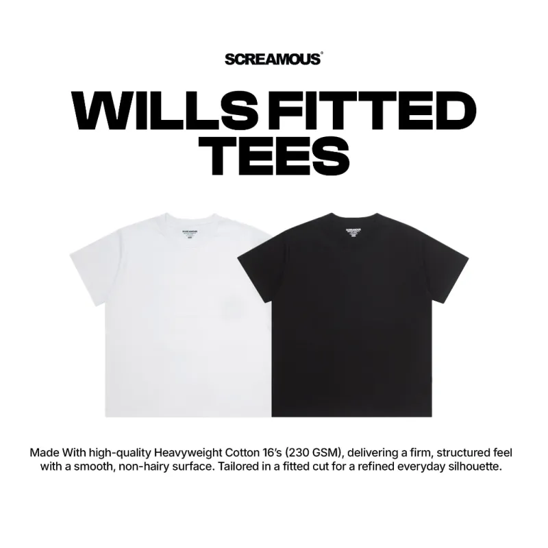 T-Shirt Fitted Tee 16s WILLS made by Screamous
