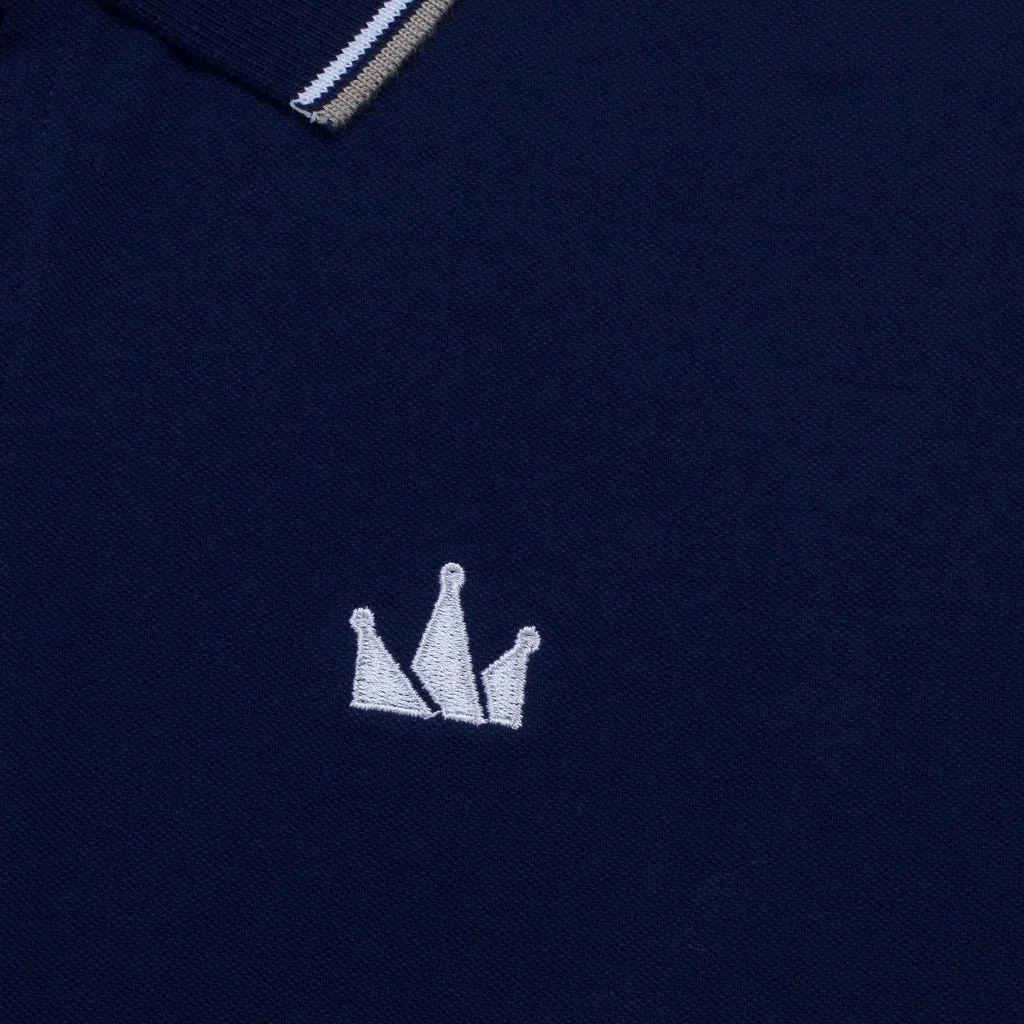 Polo Shirt CROWN LINE WHITE NAVY BLUE sold by Screamous product image thumbnail 3