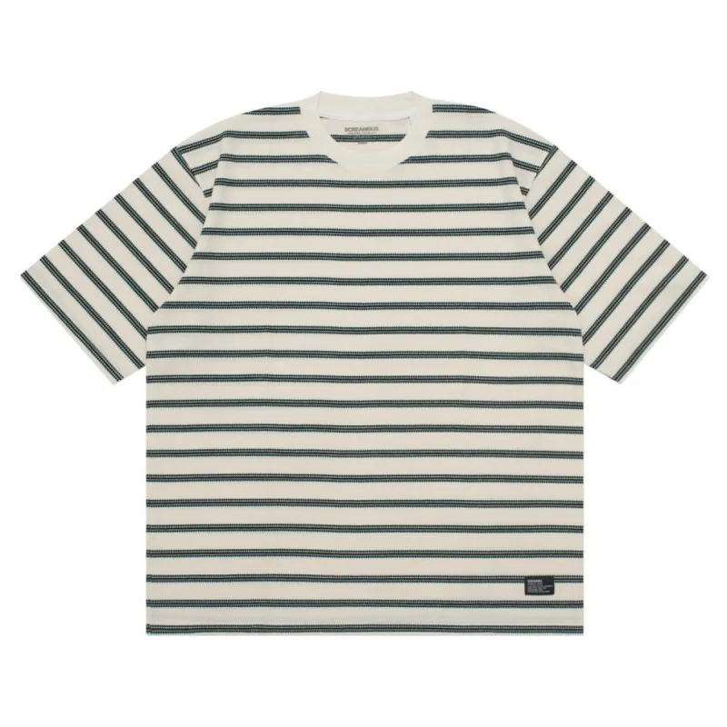 T-Shirt Stripe OVERSIZED GENAR GREEN WHITE sold by Screamous