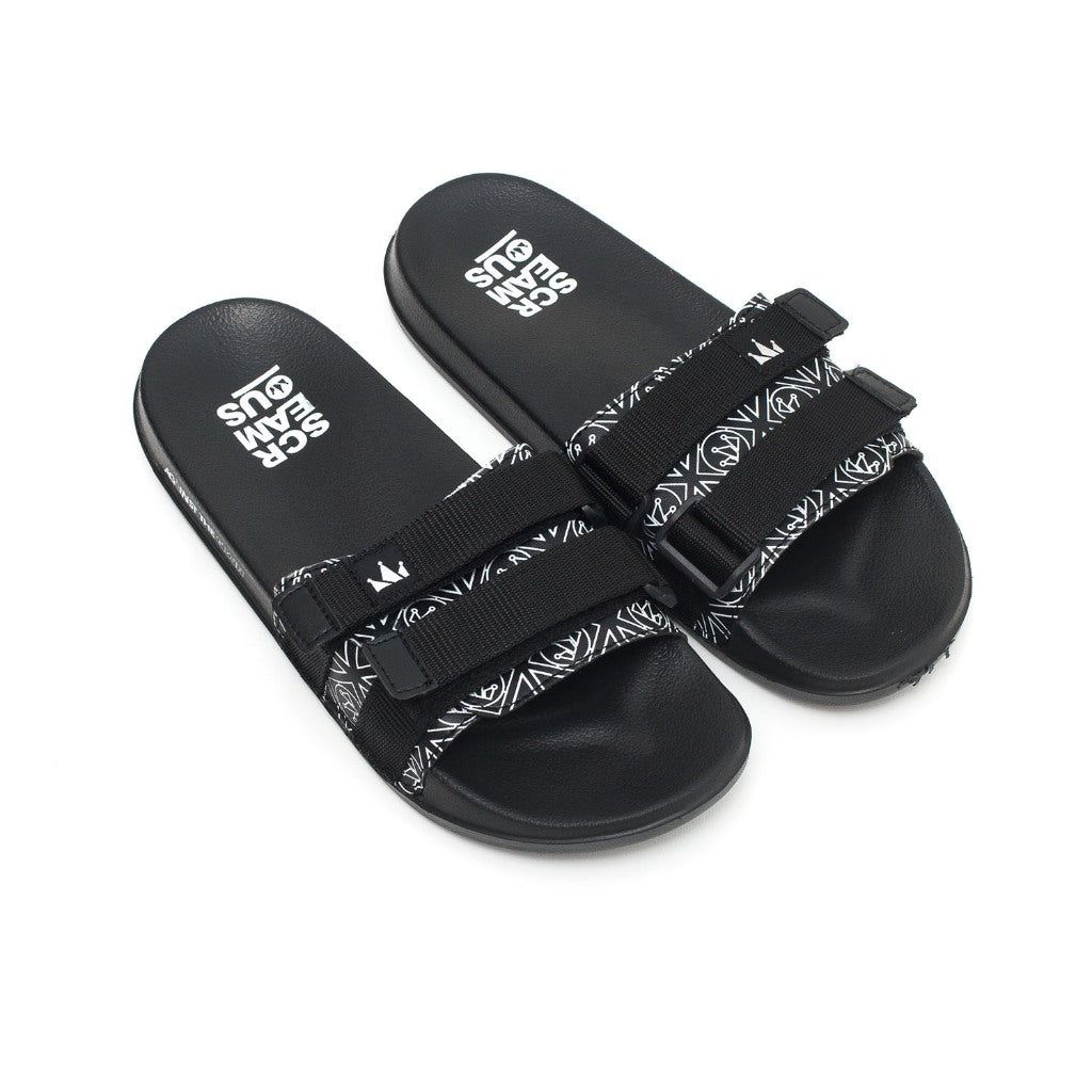 Slippers Sandals CHEVRON BLACK sold by Screamous