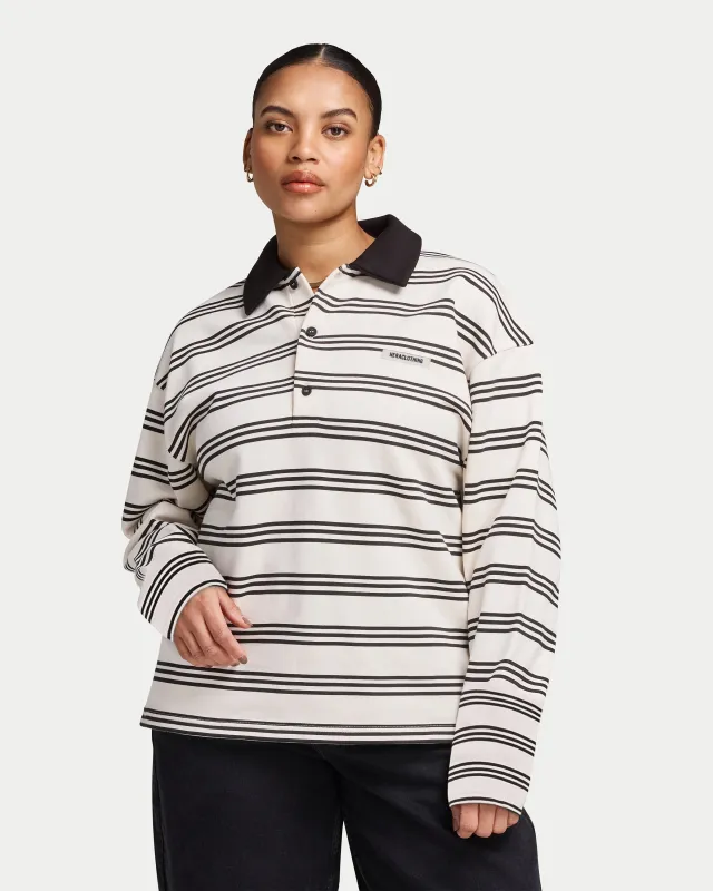 Womens Striped Rugby Polo Shirt made by HERA