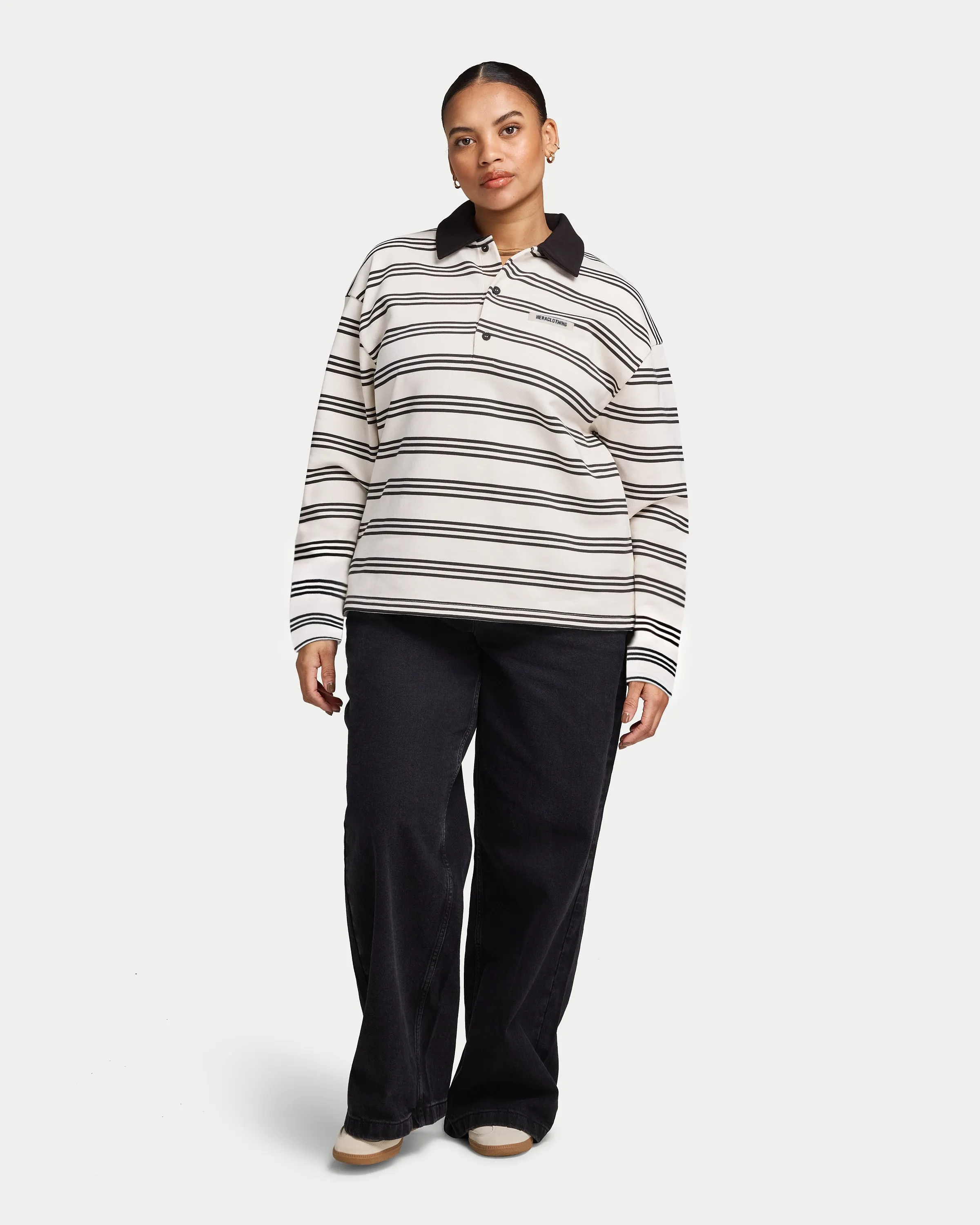 Womens Striped Rugby Polo Shirt sold by HERA product image thumbnail 4