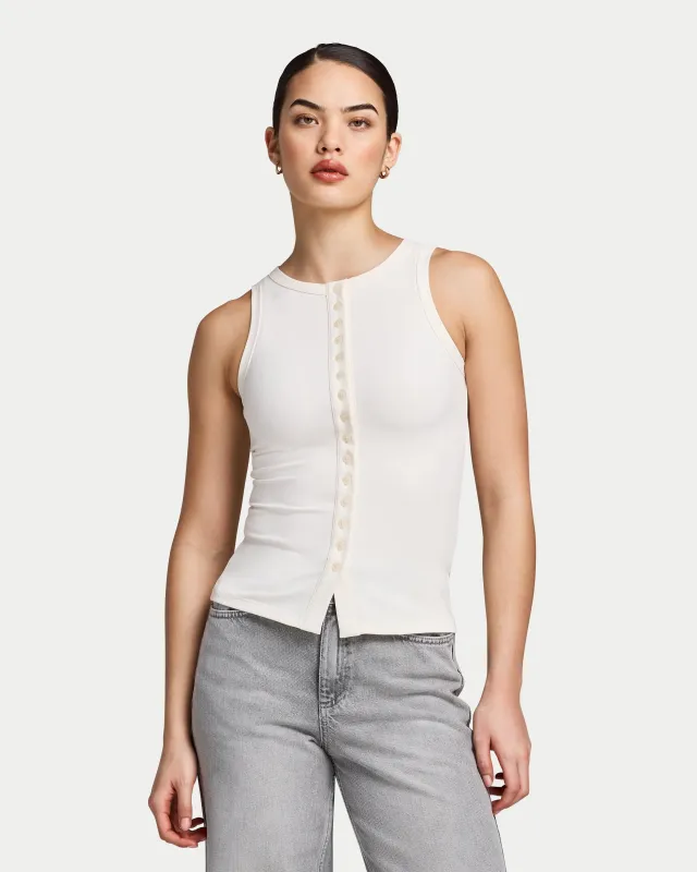 Womens Essentials Button Top made by HERA