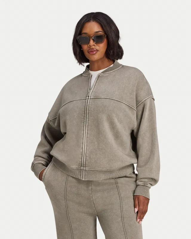 Womens Signature Washed Bomber Jacket made by HERA