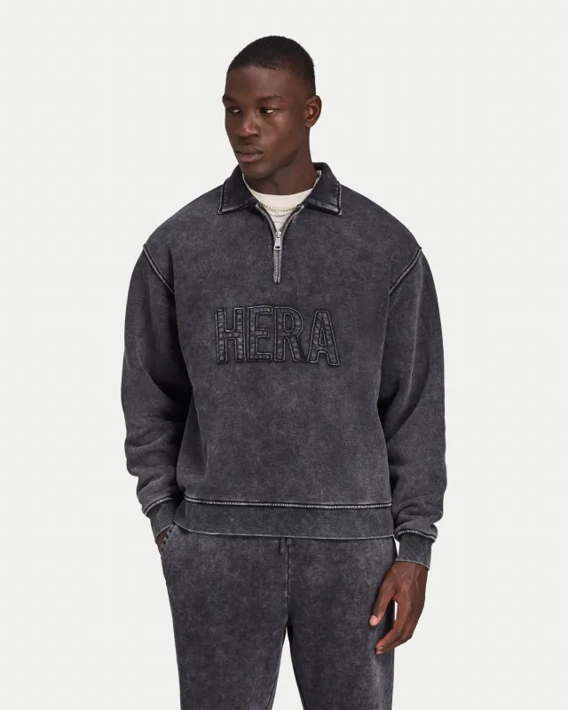 Mens Signature Washed Oversized 1/4 Zip Sweatshirt made by HERA