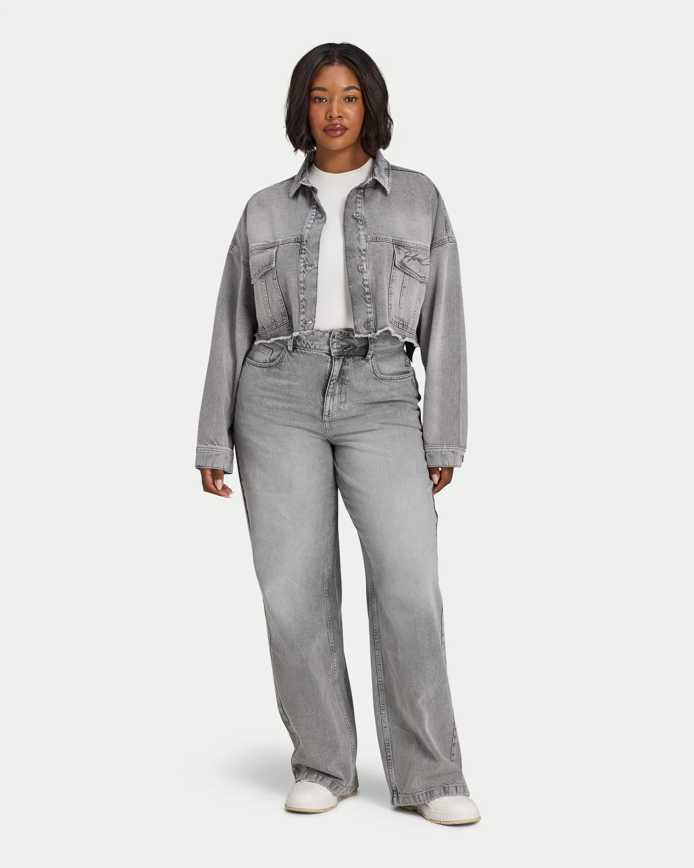 Womens Cropped Denim Jacket sold by HERA product image thumbnail 3