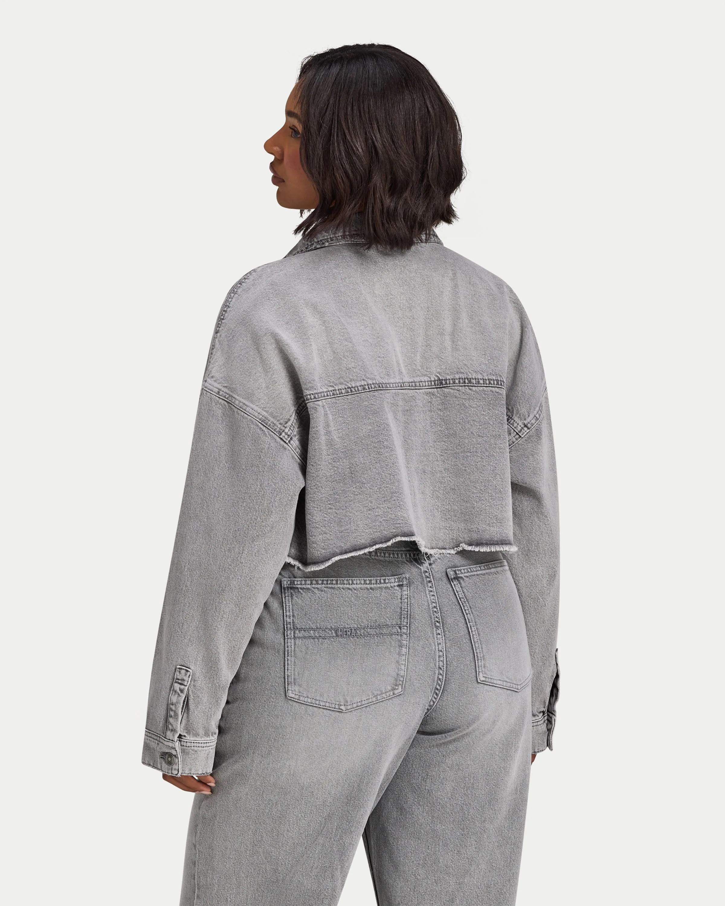 Womens Cropped Denim Jacket sold by HERA product image thumbnail 2