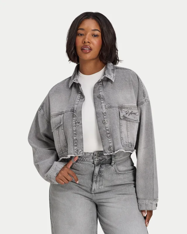 Womens Cropped Denim Jacket made by HERA