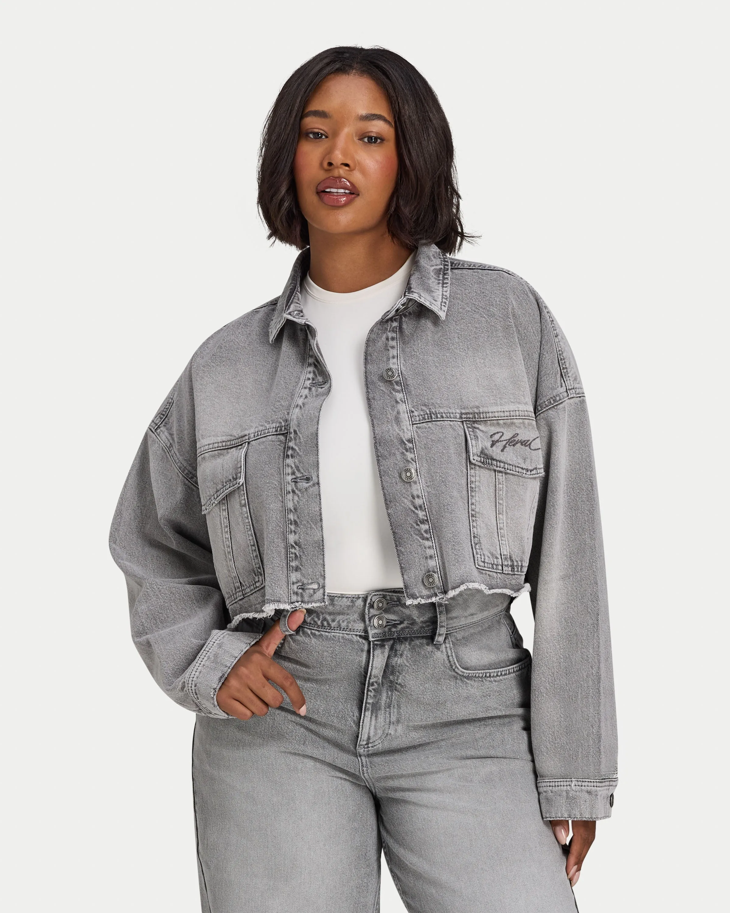 Womens Cropped Denim Jacket sold by HERA