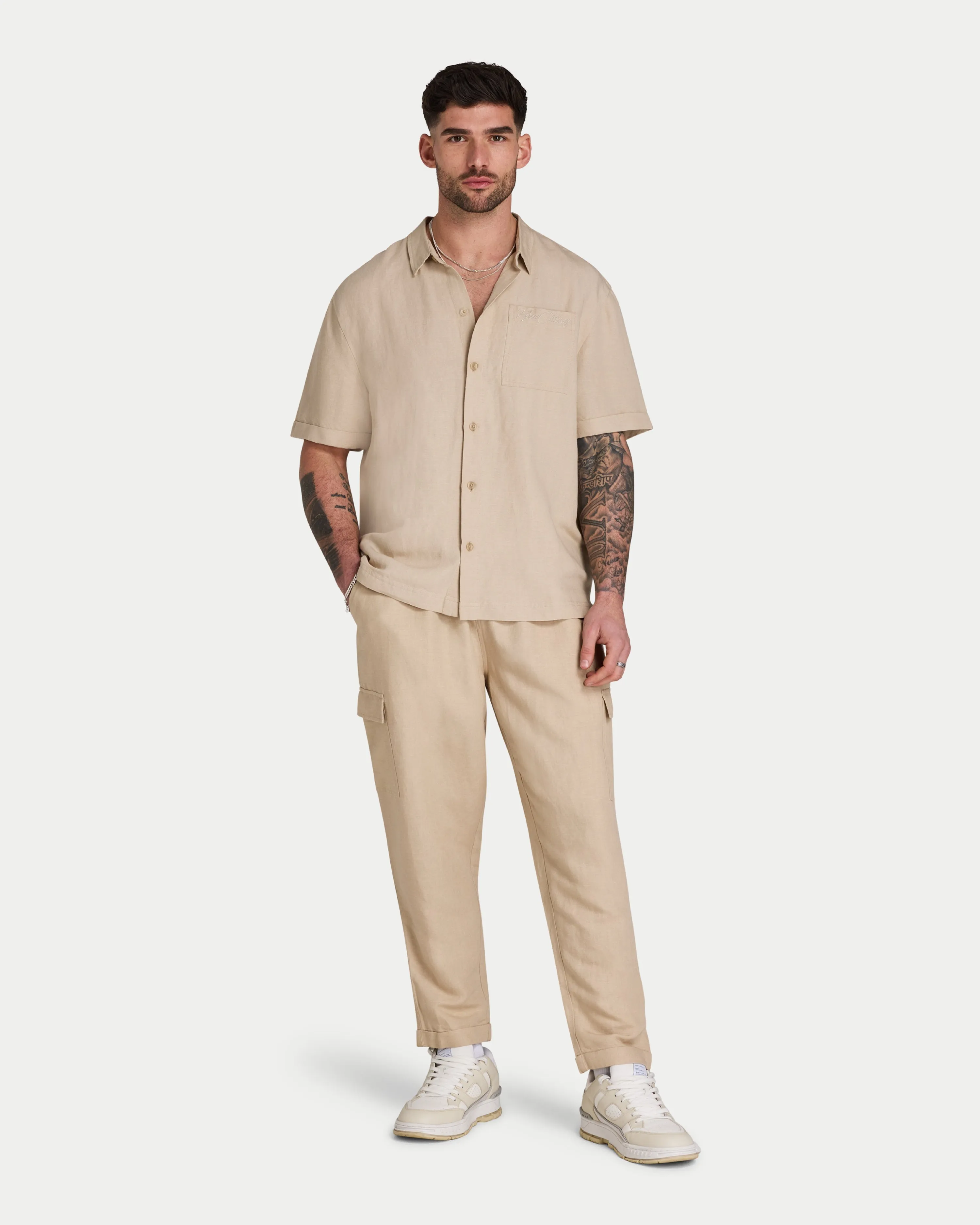 Mens Linen Short Sleeve Shirt sold by HERA product image thumbnail 3