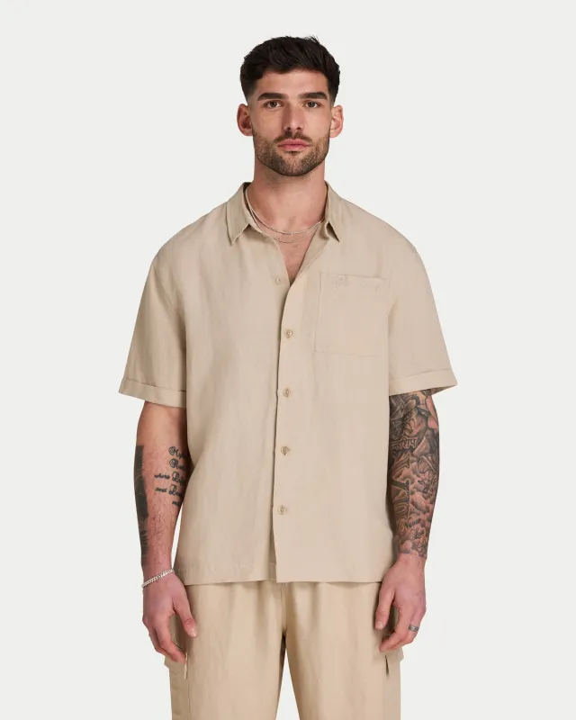 Mens Linen Short Sleeve Shirt made by HERA