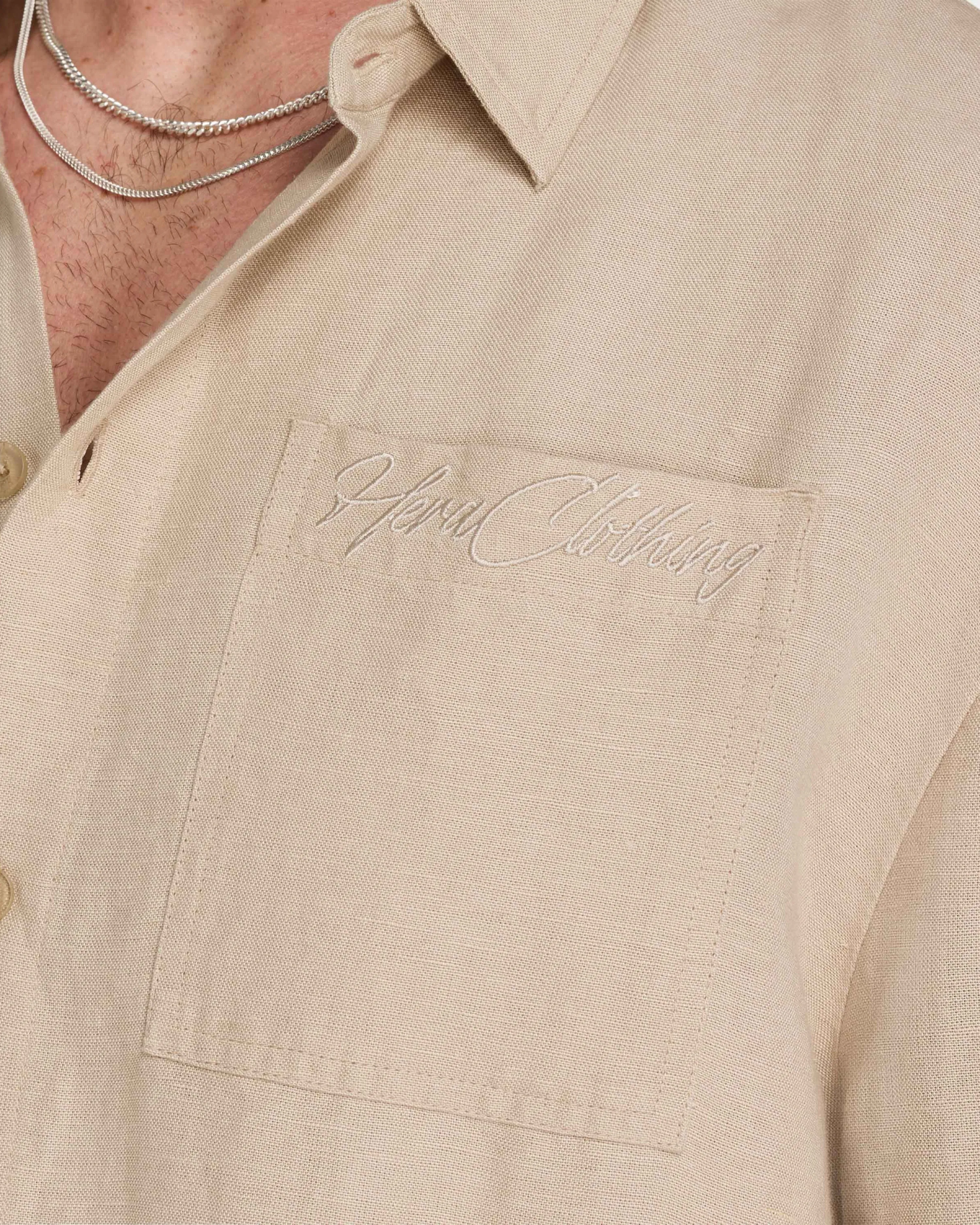 Mens Linen Short Sleeve Shirt sold by HERA product image thumbnail 5