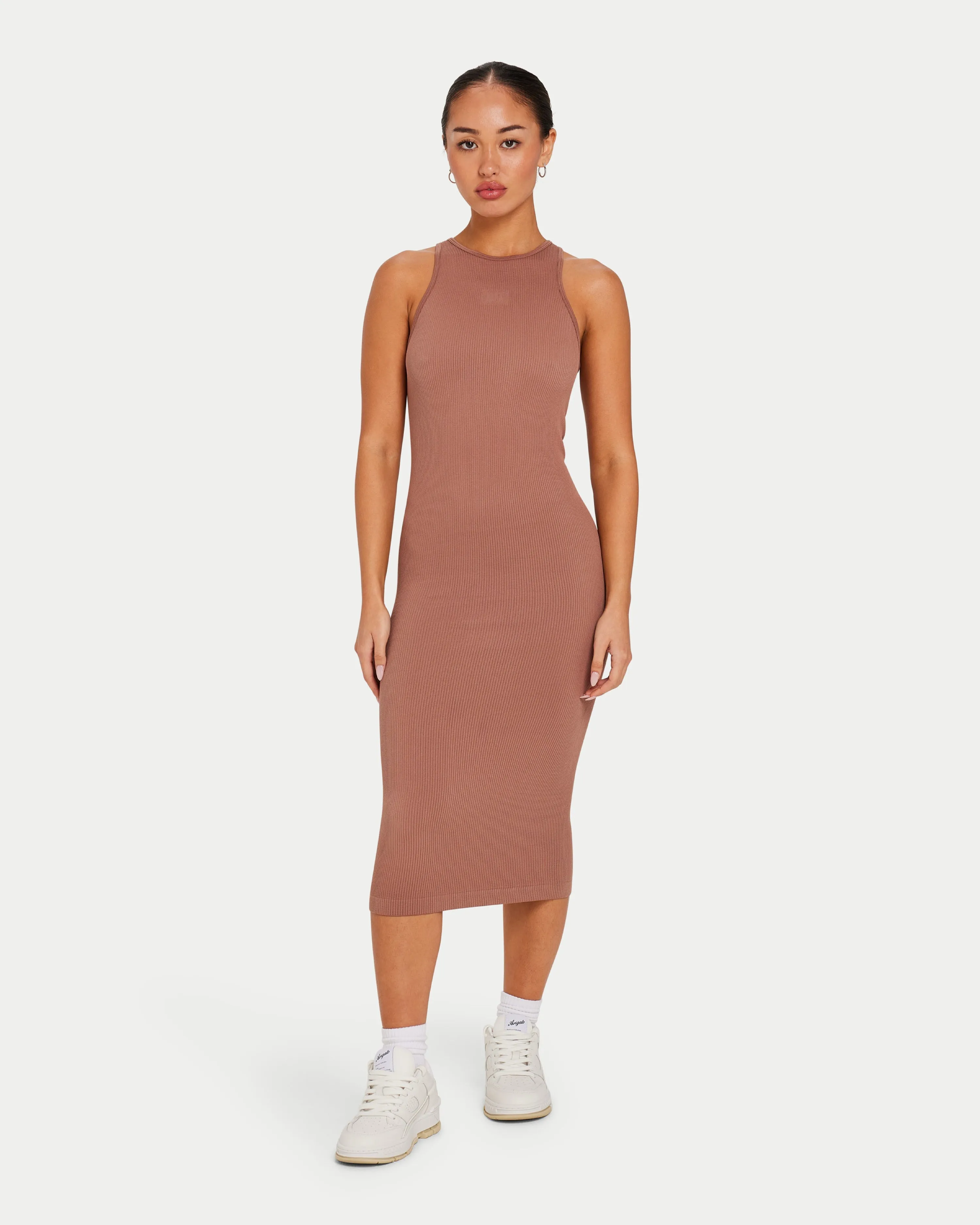 Womens Ribbed Base Racer Midi Dress sold by HERA product image thumbnail 2
