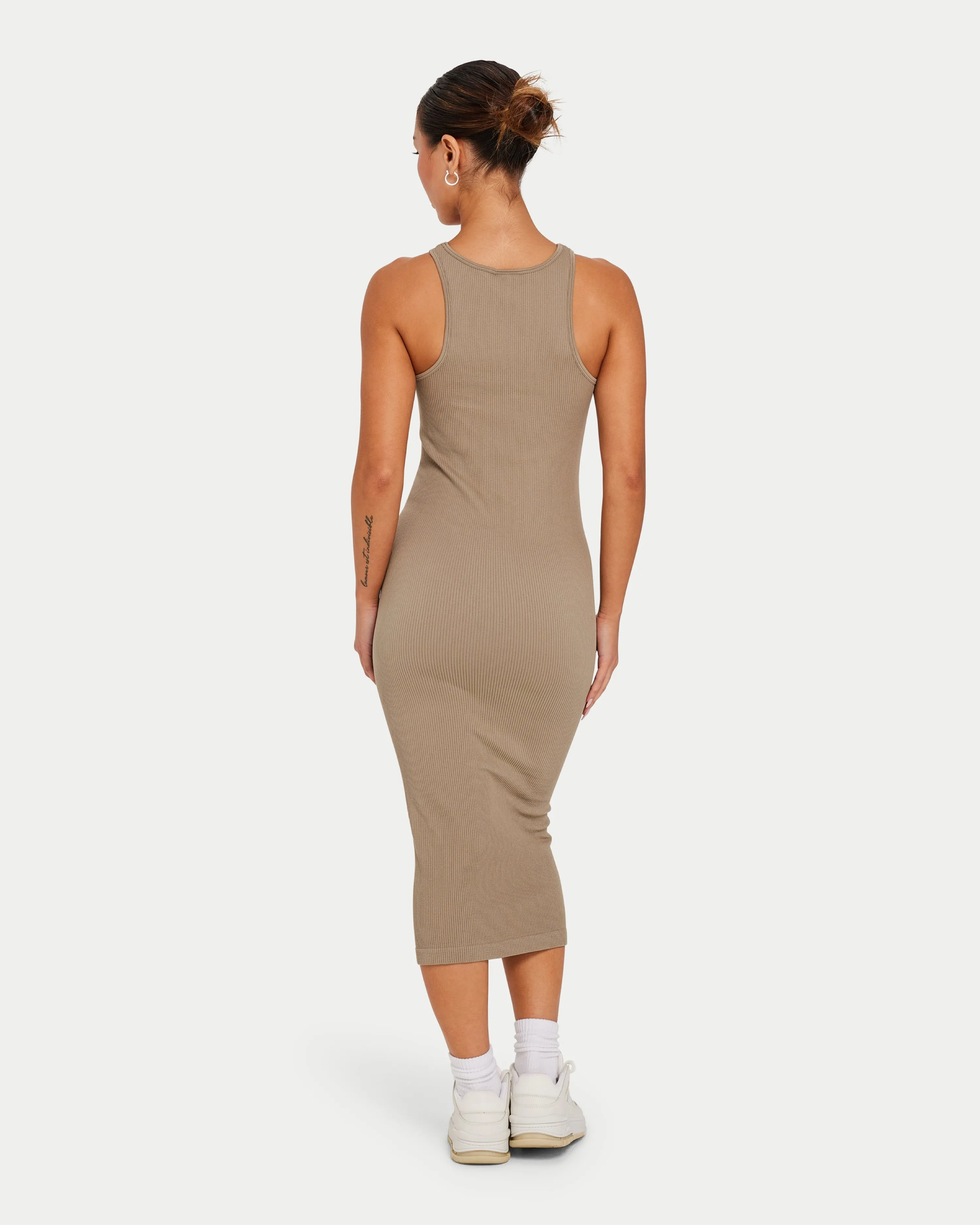 Womens Ribbed Base Racer Midi Dress sold by HERA product image thumbnail 4