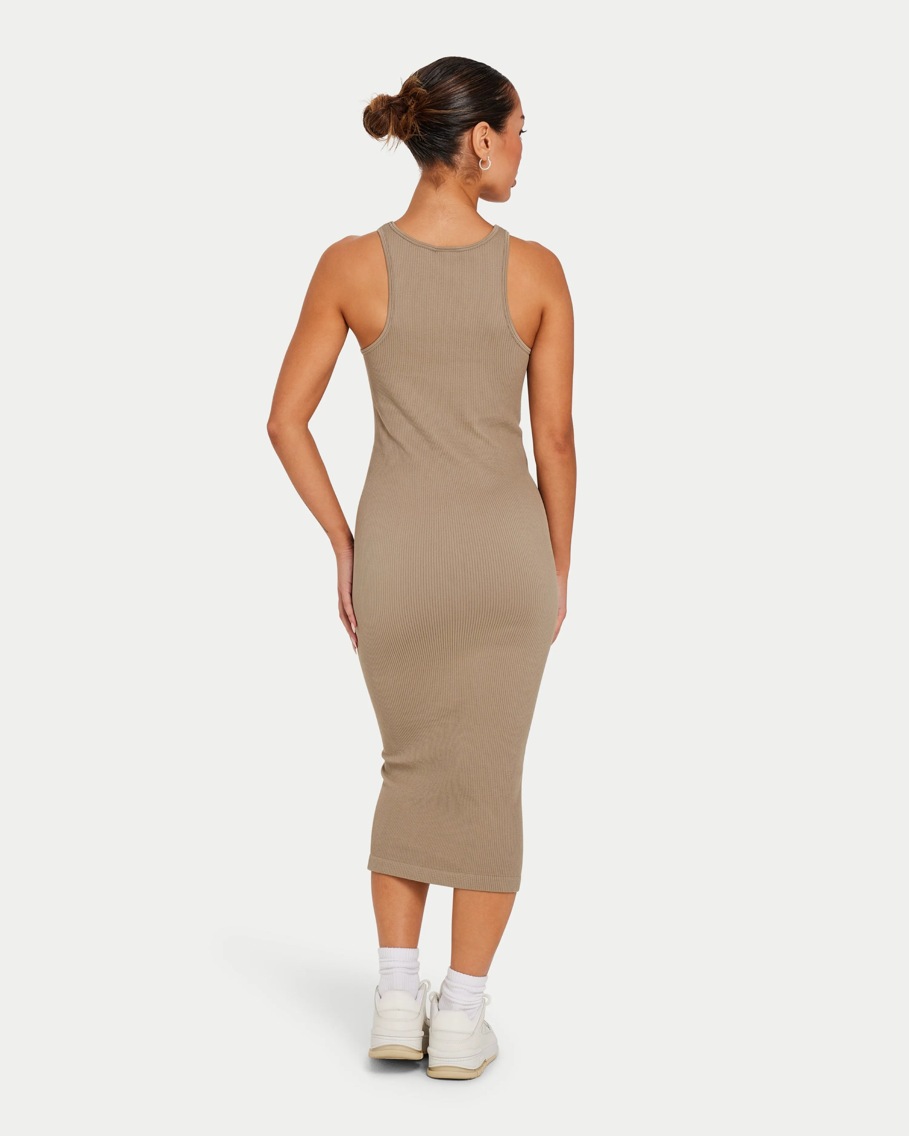 Womens Ribbed Base Racer Midi Dress sold by HERA product image thumbnail 2