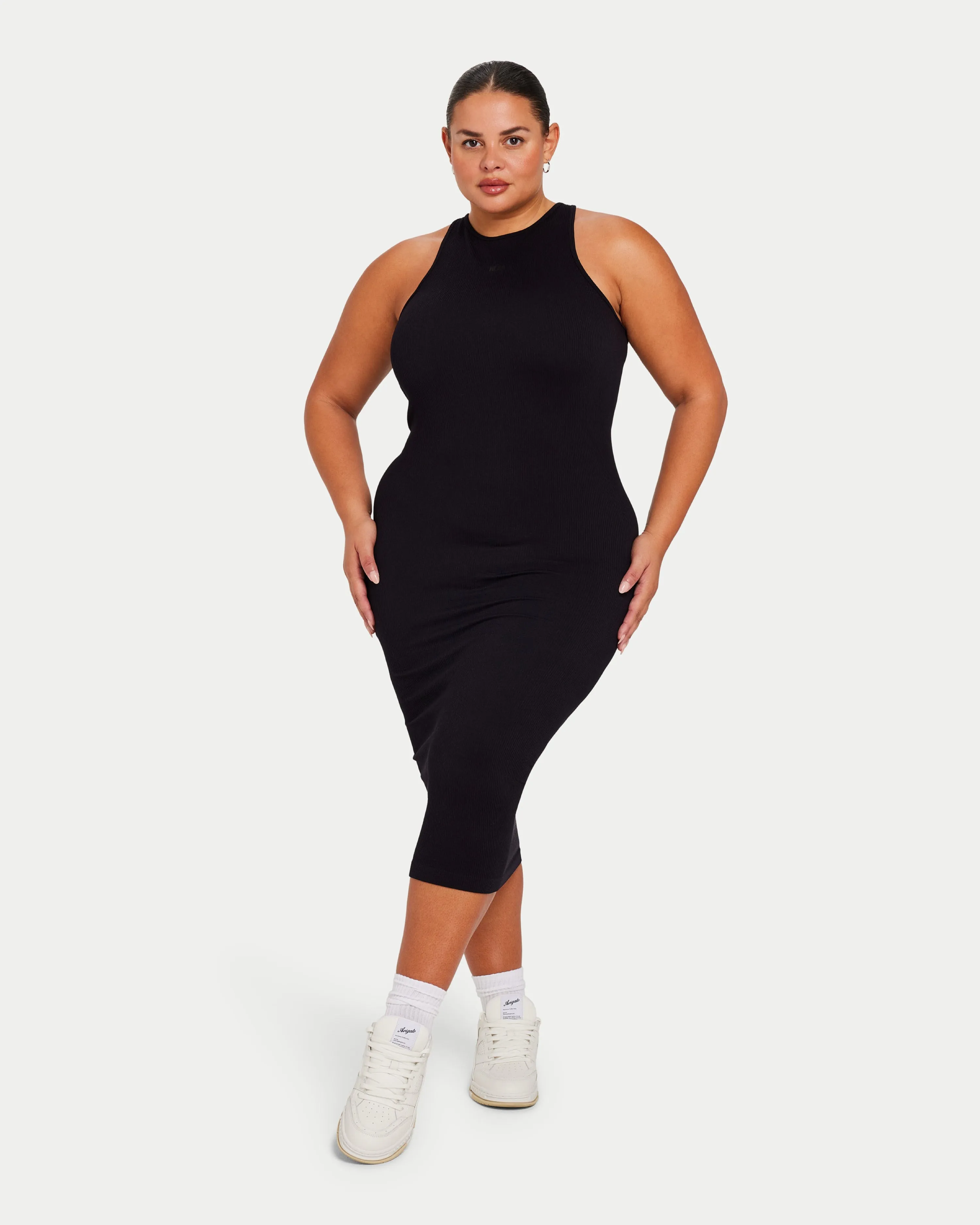 Womens Ribbed Base Racer Midi Dress sold by HERA product image thumbnail 3