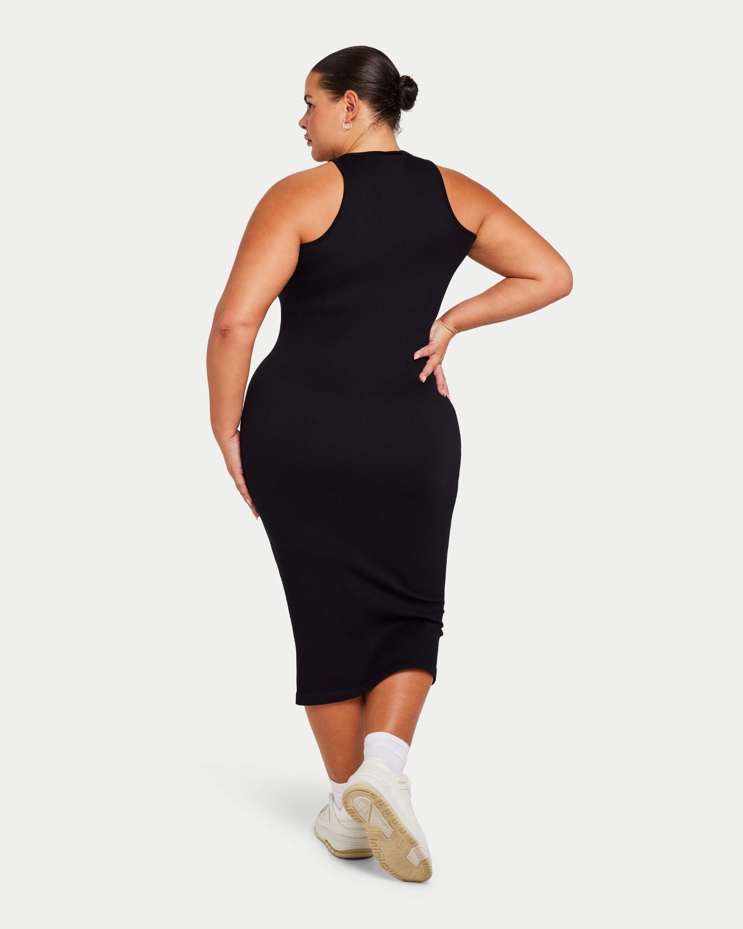 Womens Ribbed Base Racer Midi Dress sold by HERA product image thumbnail 4