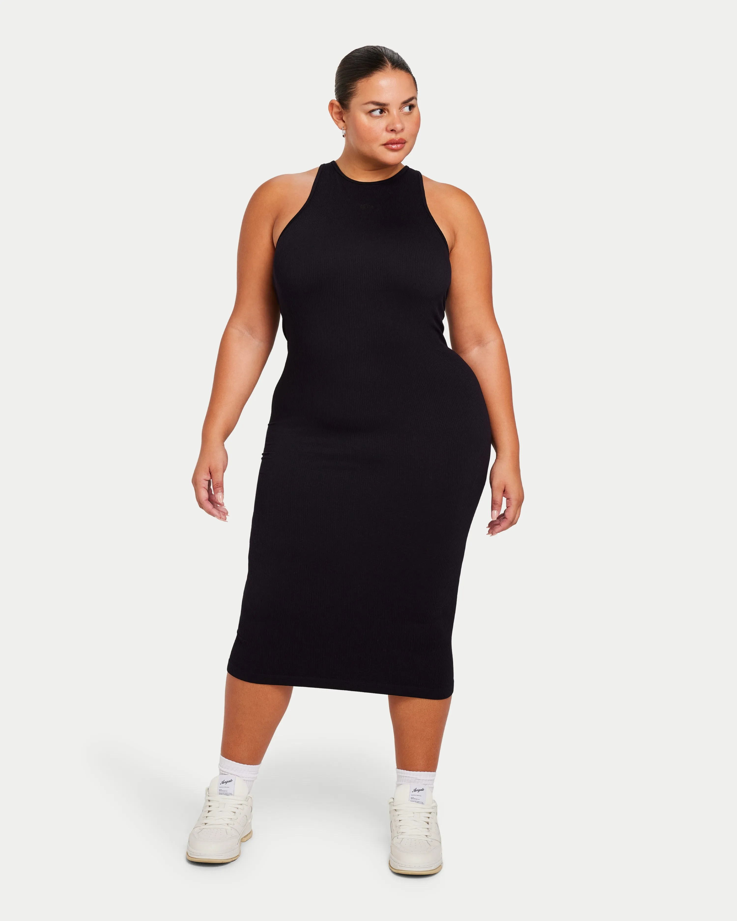 Womens Ribbed Base Racer Midi Dress sold by HERA