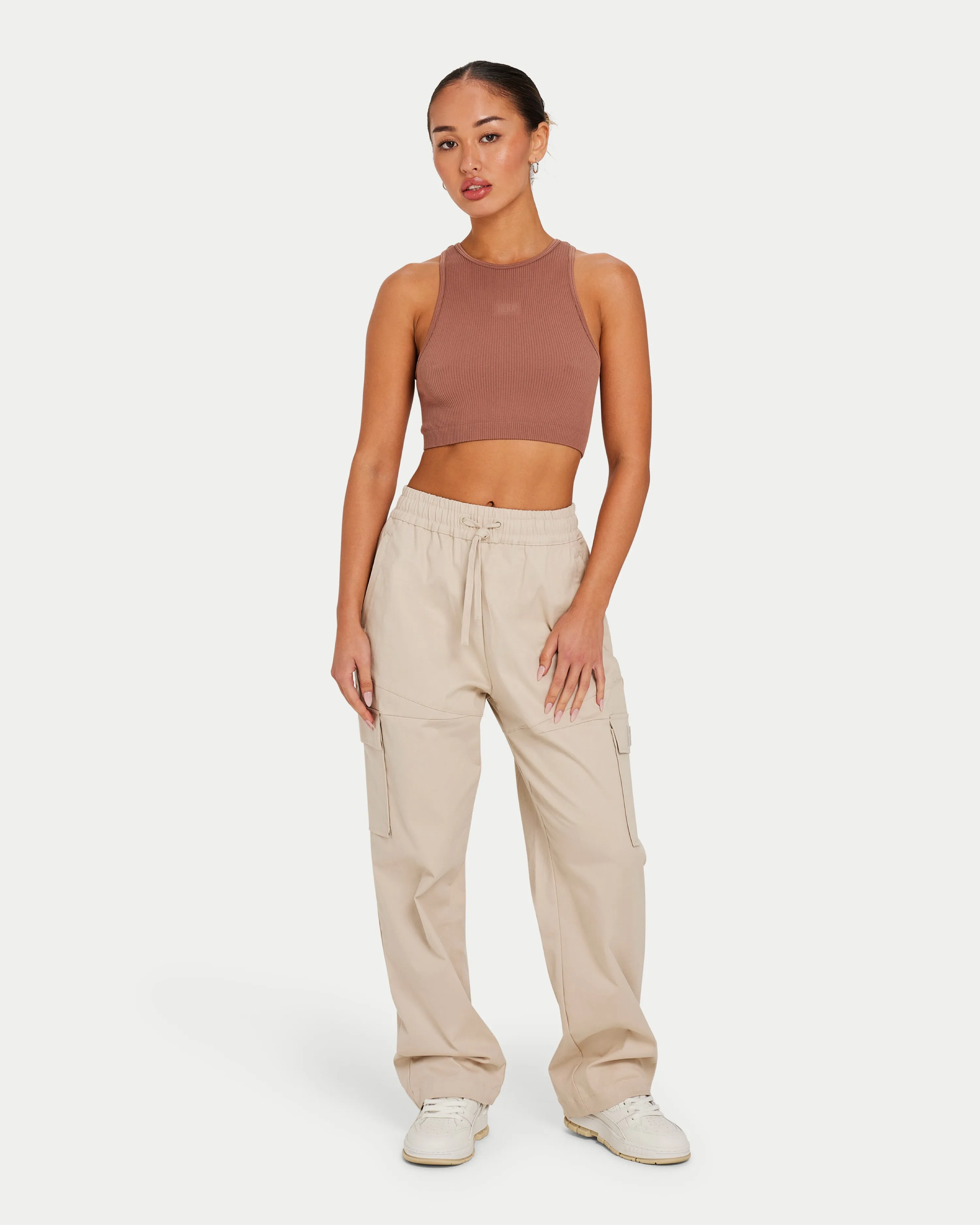 Womens Ribbed Base Racer Crop Top sold by HERA product image thumbnail 3