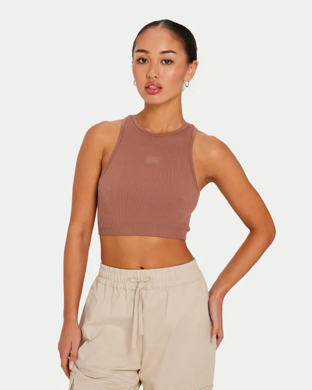 Womens Ribbed Base Racer Crop Top made by HERA