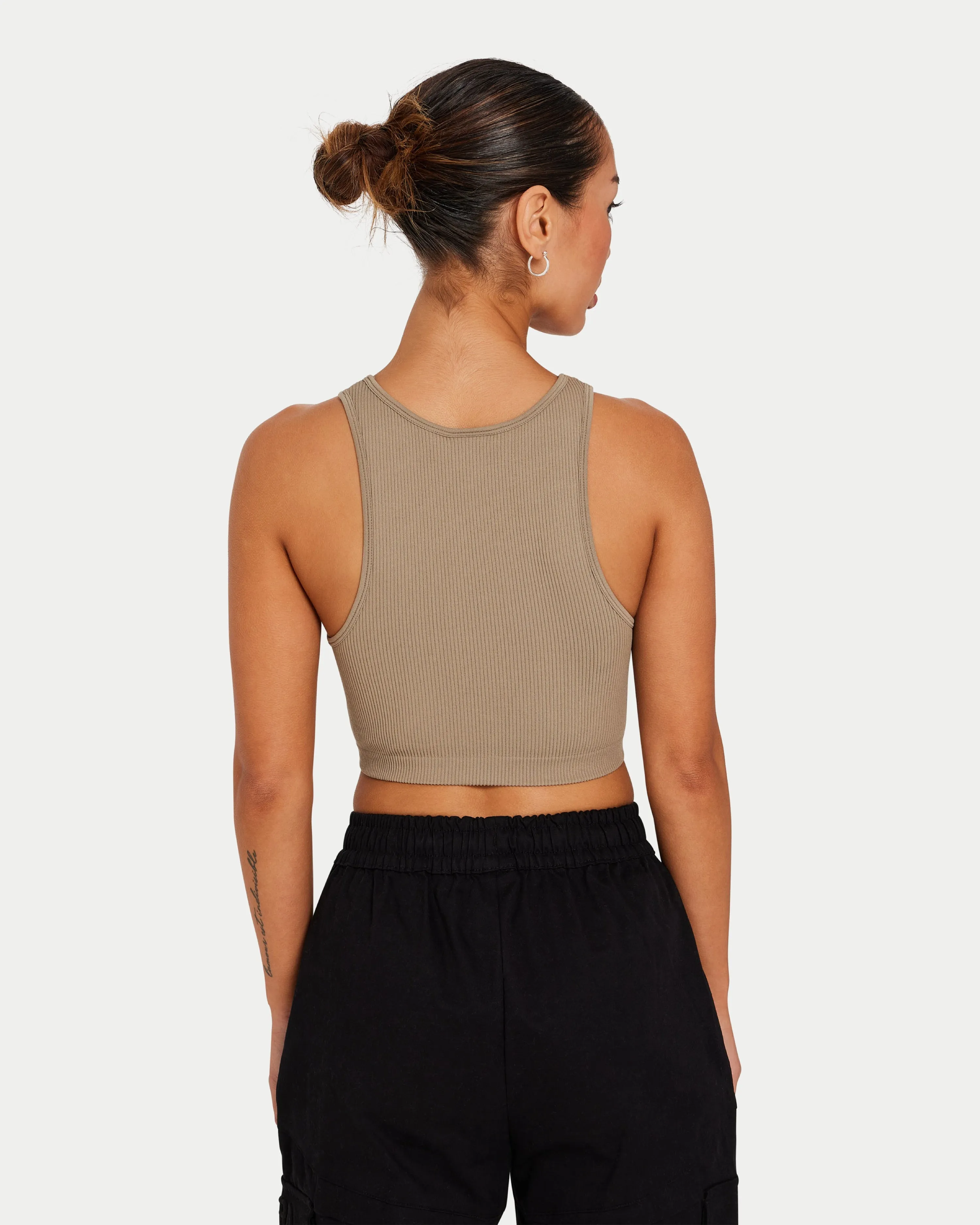 Womens Ribbed Base Racer Crop Top sold by HERA product image thumbnail 2